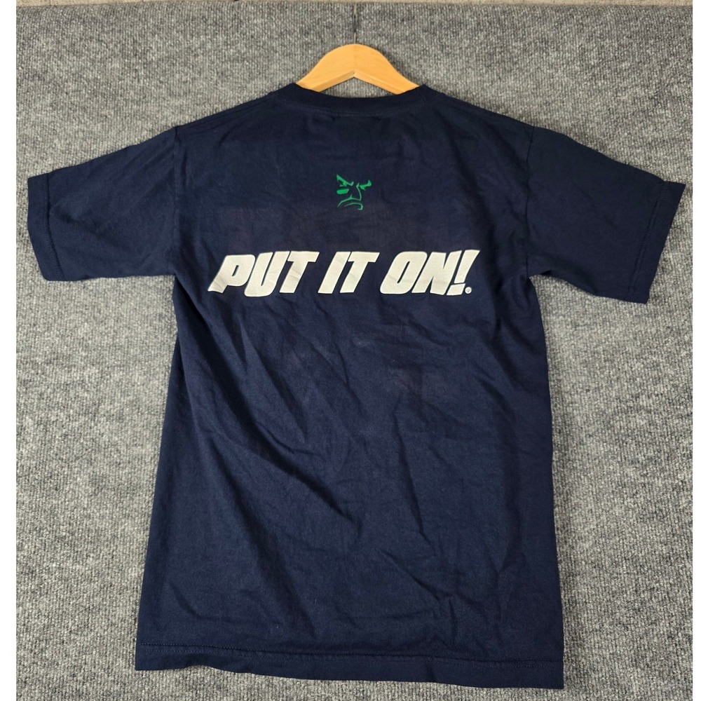 Y2K GameFace T Shirt Adult Small Navy Blue Graphic Print Short Sleeve Put It On - Picture 6 of 8